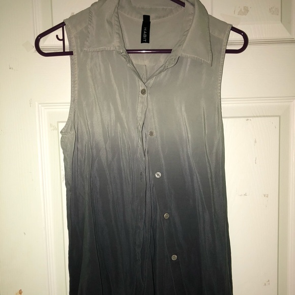 Tie Dye Blue Button Down Blouse - Picture 1 of 2